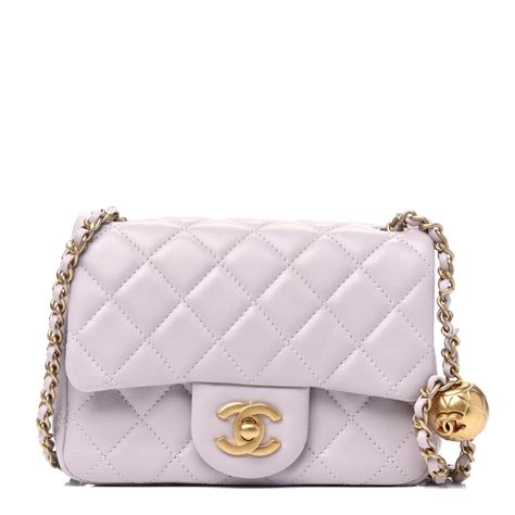 chanel lambskin quilted cc pearl crush mini flap light purple|Chanel mini handbags.